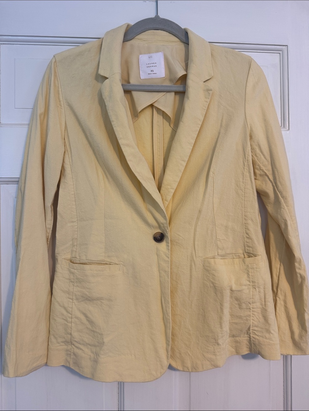 LC Lauren Conrad Butter Yellow Single-Button Blazer